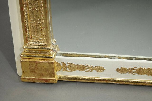 13035.0 Wood And Gilded Stucco Overmantel Mirror, Empire Period, 19th Century photo