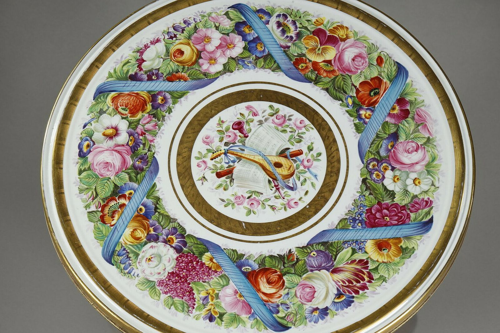 Porcelain Pedestal Table "Allegory Of Music", 19th Century photo 5840.0