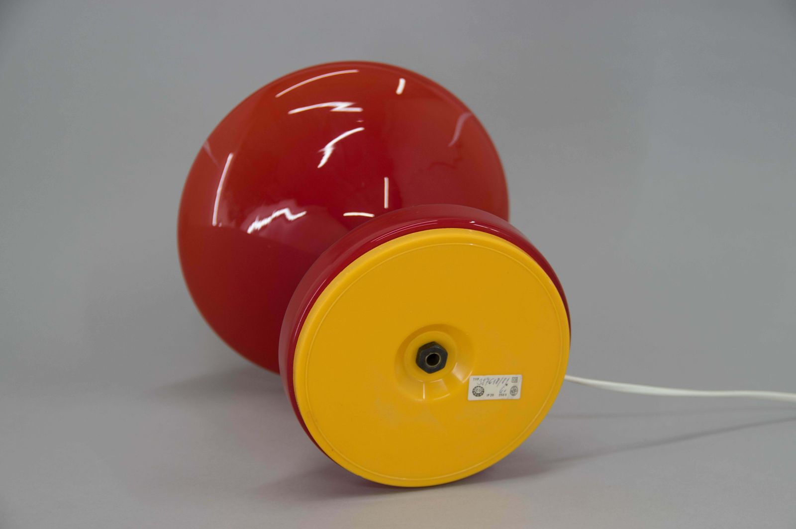 All Glass Red Table Lamp By Valasske Mezirici, 1970s photo vinterior