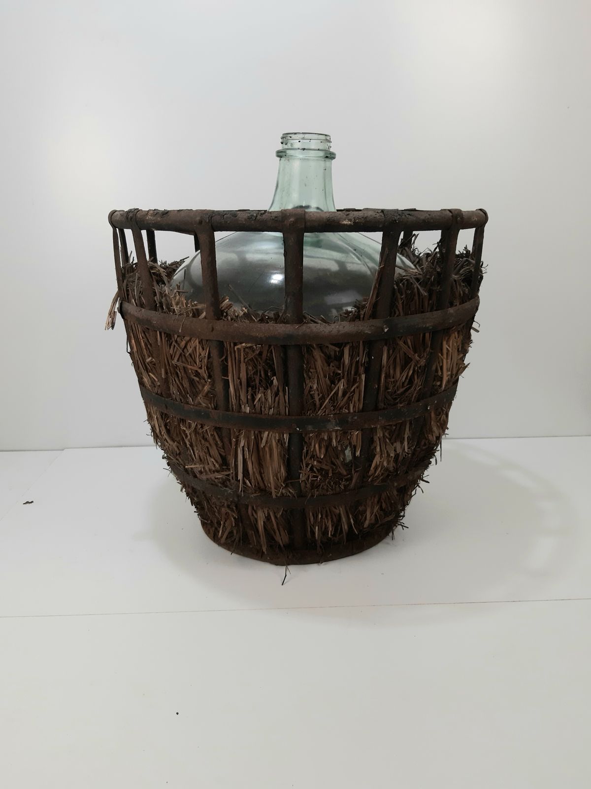Large Victorian Demijon / Carboy In Original Carrier photo vinterior