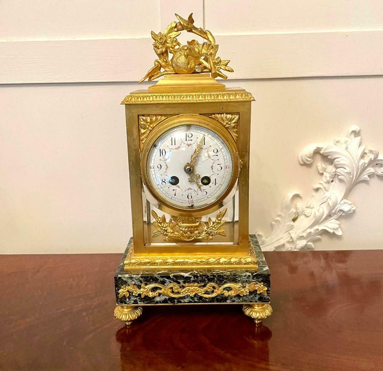 Outstanding Quality Antique Victorian French Ornate Ormolu Clock Garniture By A photo for sale