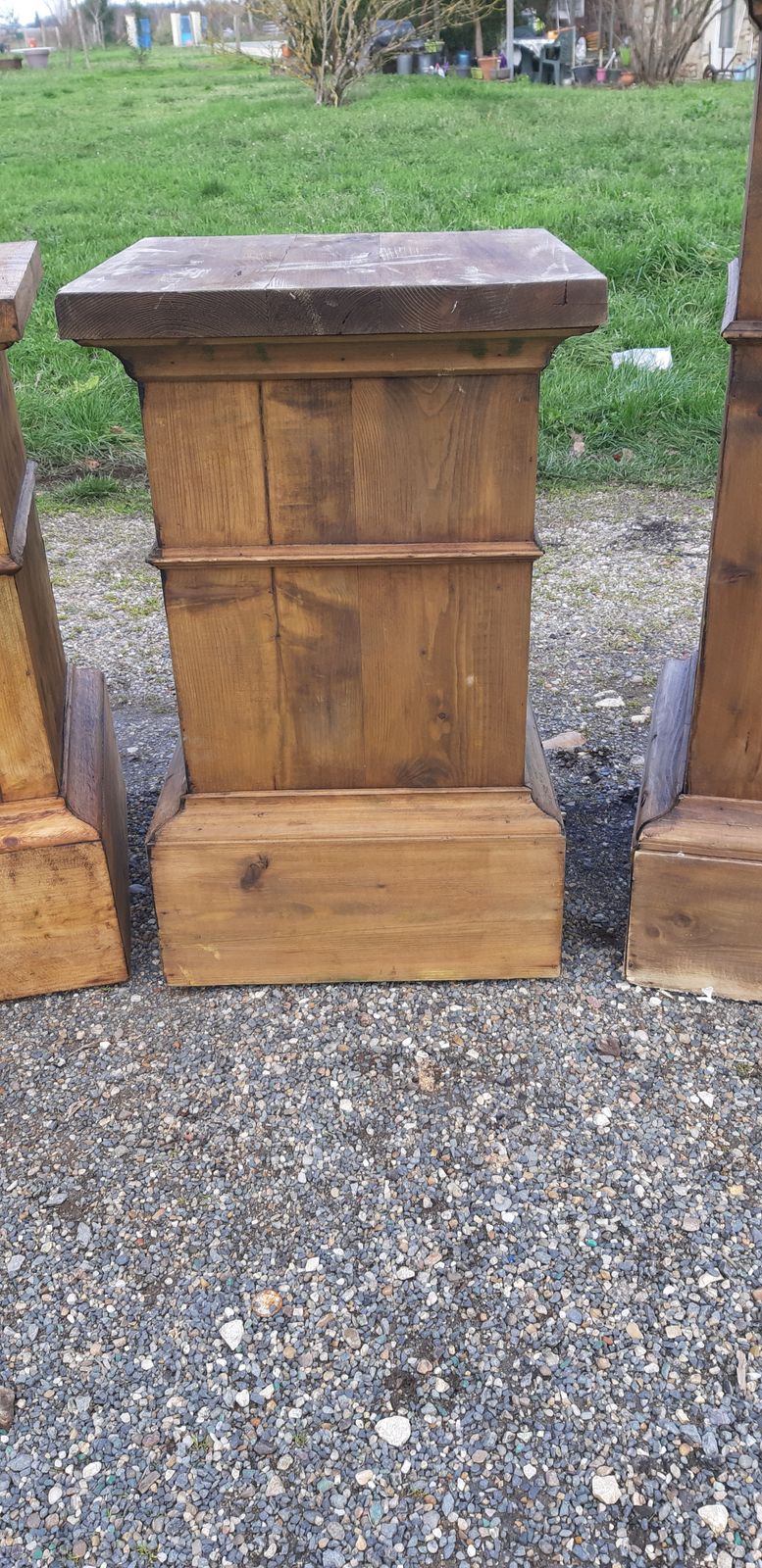 Furniture 4 Pine Wood Bases, 1950s, Vintage photo