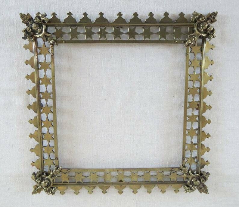 photo for sale Antique Brass Frame / Unique Decorative. Mid 19th Century.