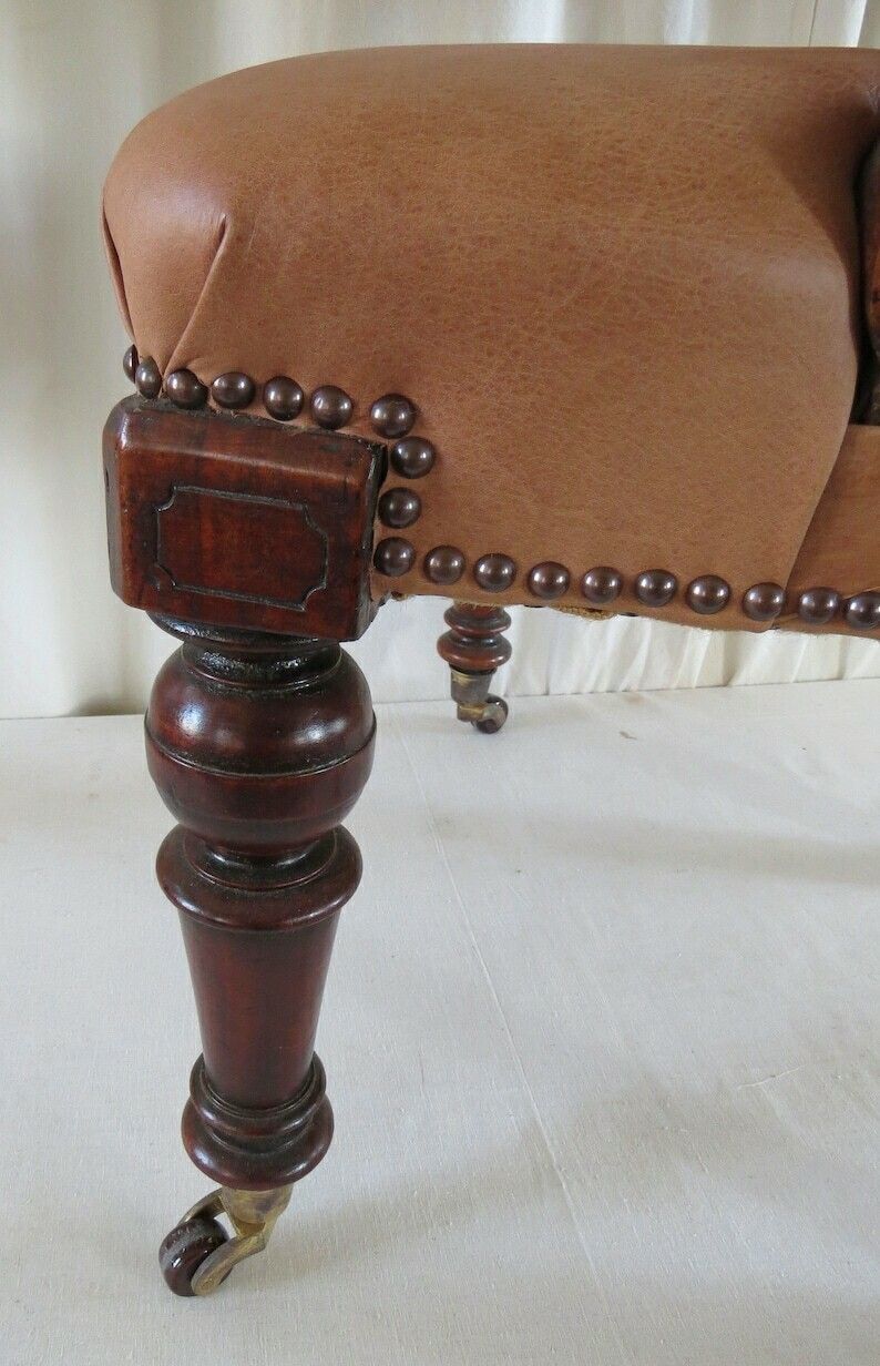 Antique Desk Chair. William IV Period C.1830 / Mahogany & Leather Library Chair. photo vinterior