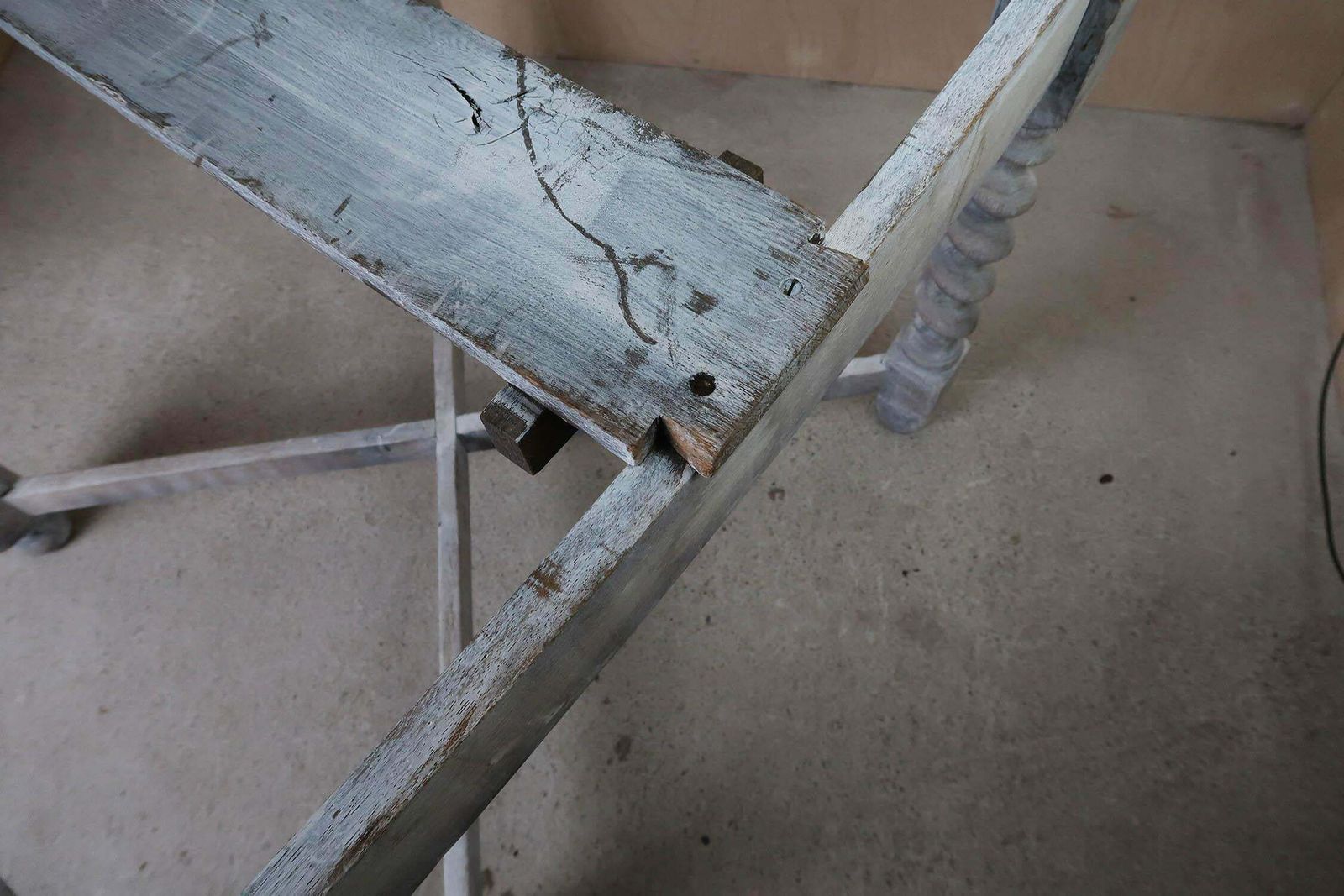 Small Antique Limed Oak Dining Table With Barley Twist Supports, English C.1920 photo buy