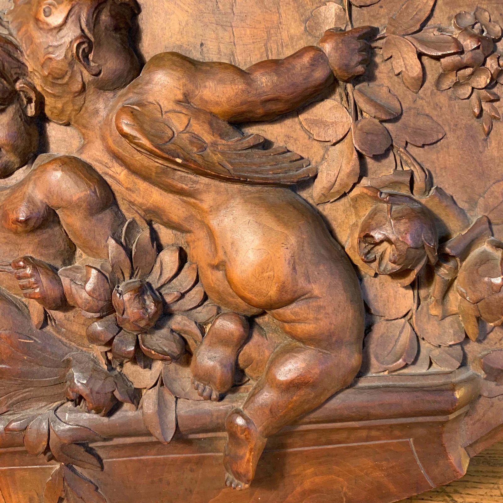 Carved Wooden Bas Relief, 1800s photo 360.0
