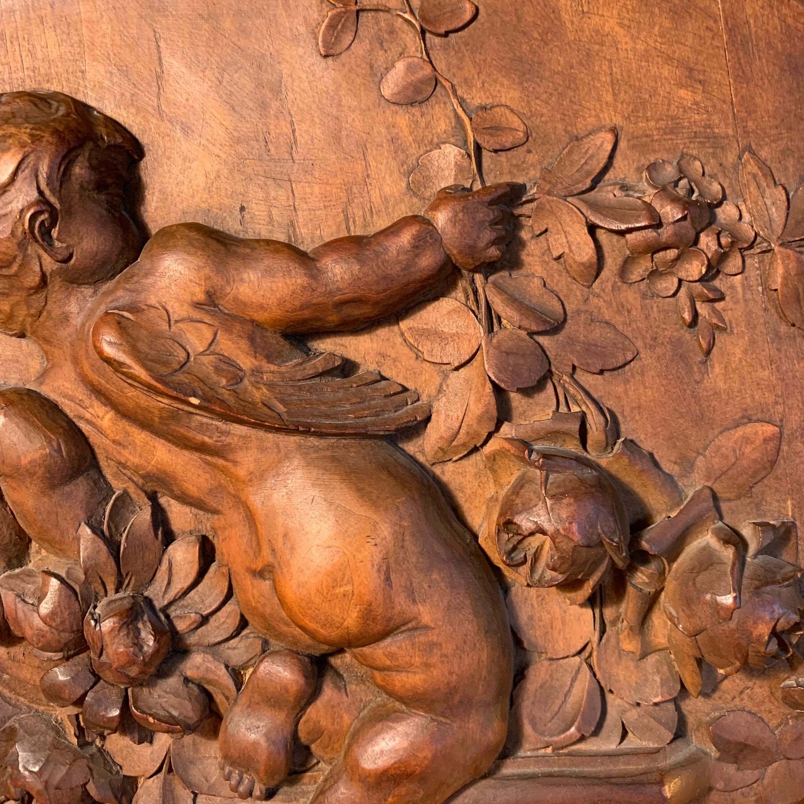 Carved Wooden Bas Relief, 1800s photo vinterior
