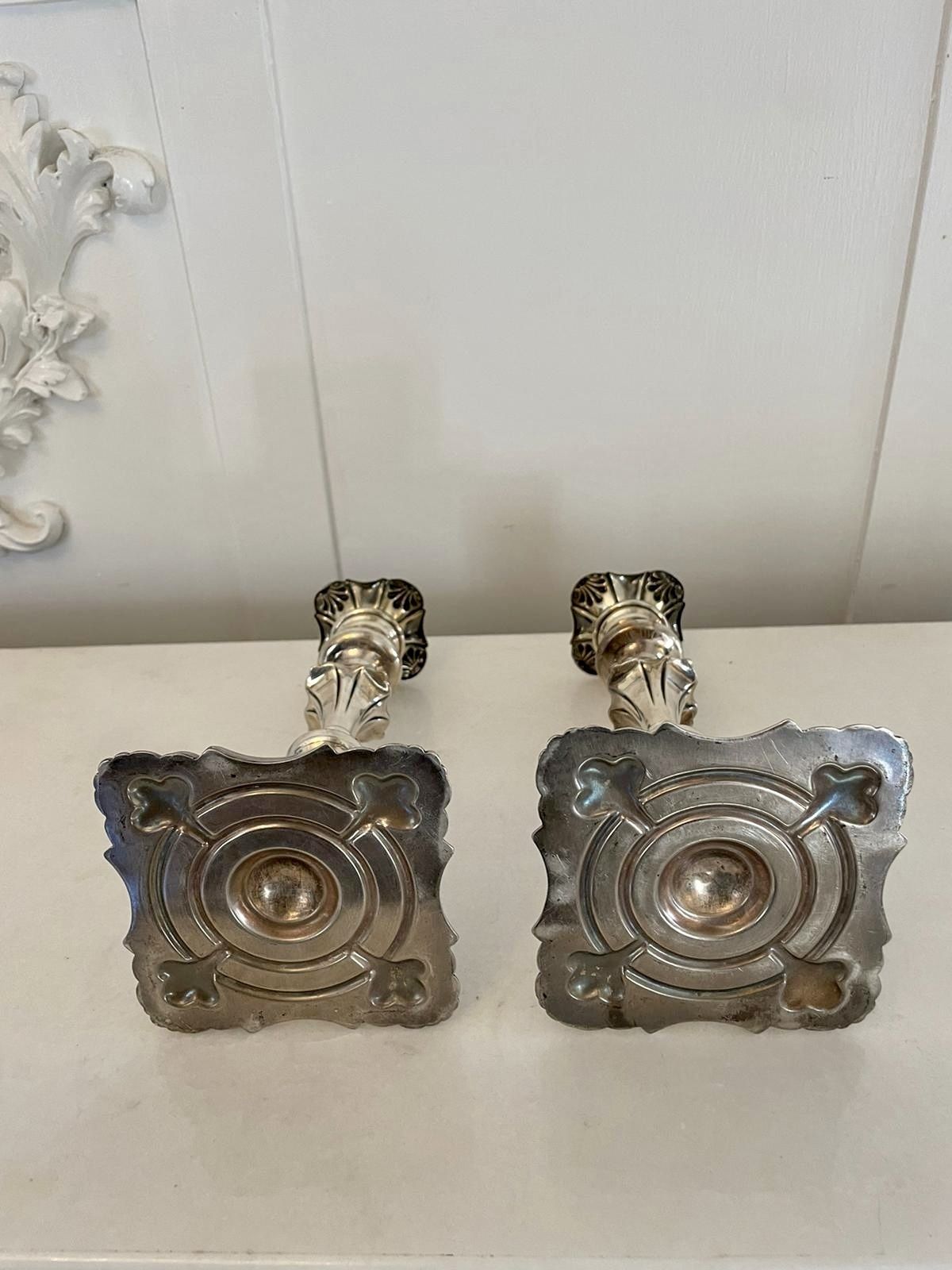 Unusual Pair Of Antique Quality Sheffield Plated Telescopic Candlesticks photo buy