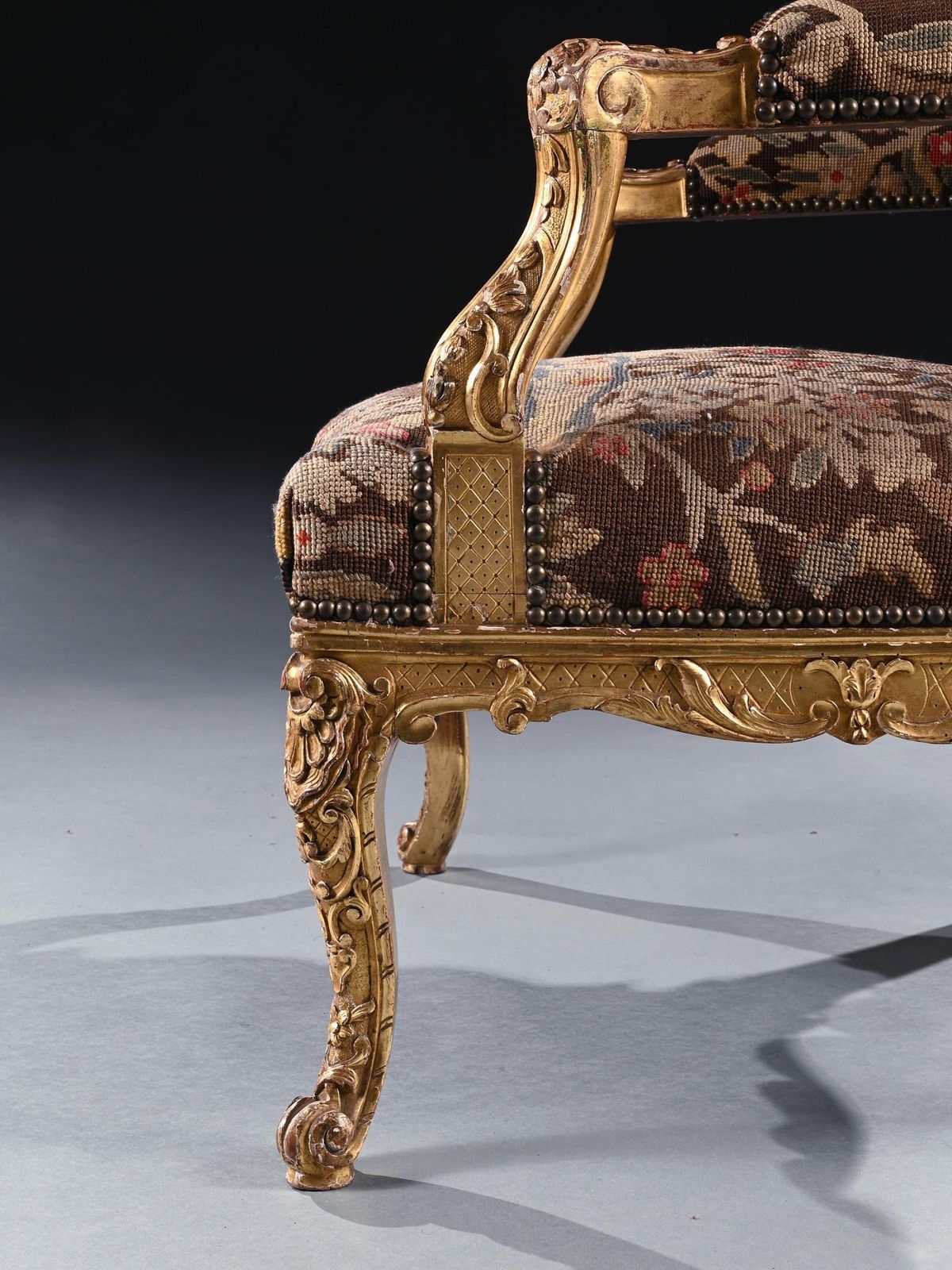 Fine 18th Century French Regency Period Giltwood Armchair photo buy