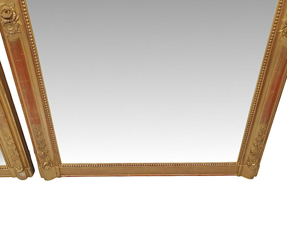 photo furniture A Fabulous Near Pair Of 19th Century Giltwood Overmantle Mirrors