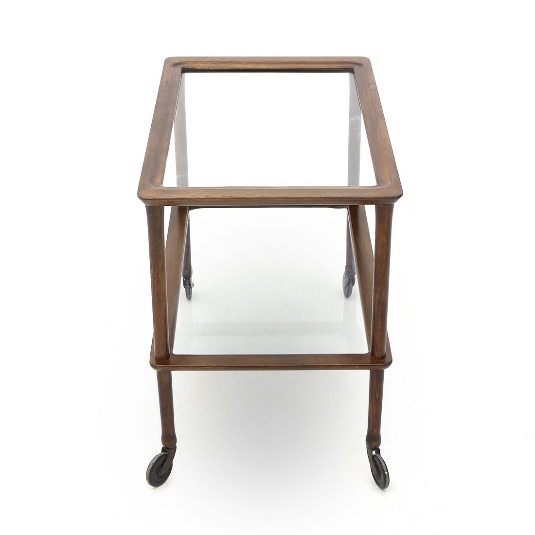 Wooden Cart With Glass Shelves, 1950s photo 190.0