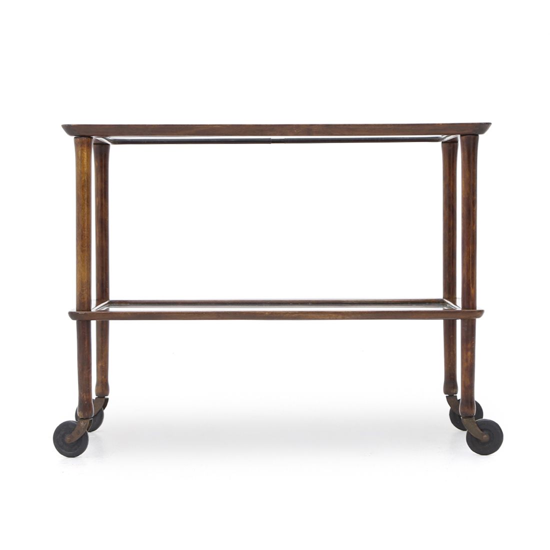 Wooden Cart With Glass Shelves, 1950s photo furniture