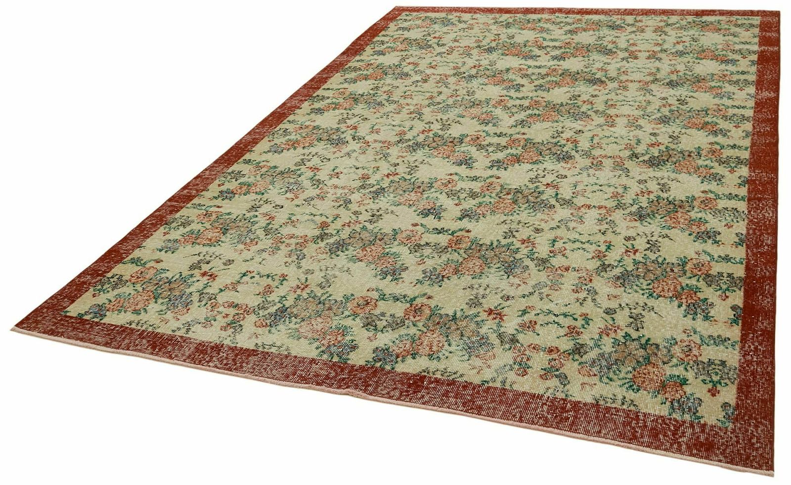 Handmade 308 X 196 Cm Beige Turkish Vintage Area Rug photo for sale