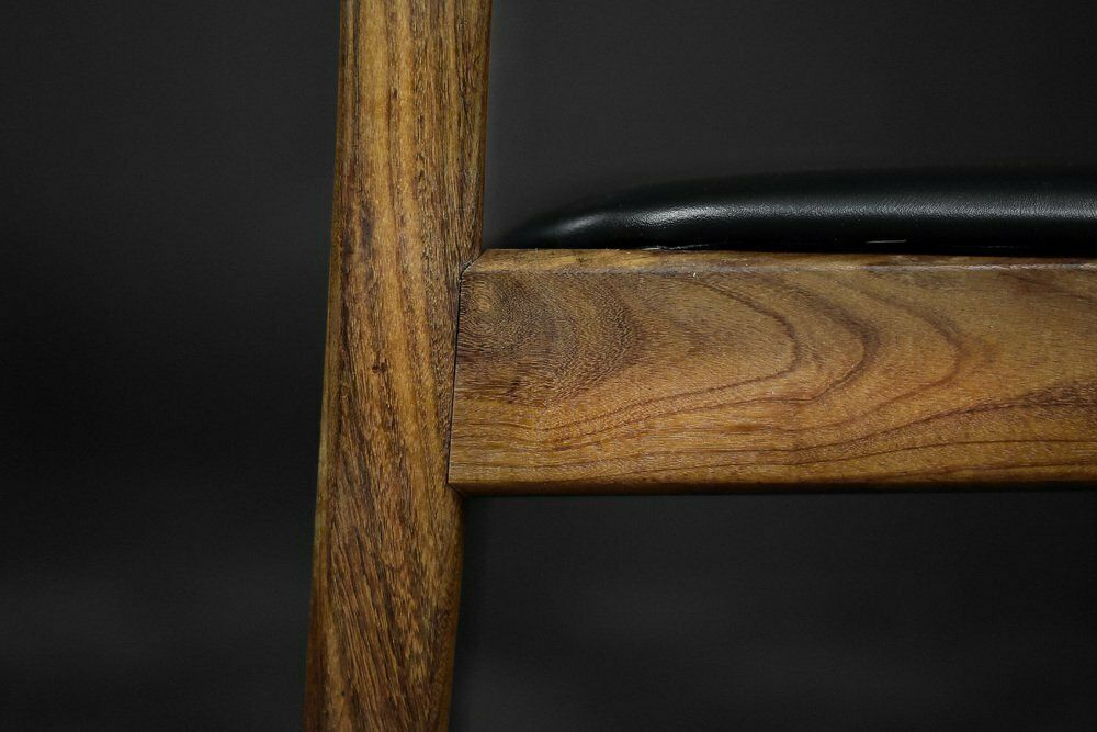 photo vinterior Mid Century Modern Scandinavian Dining Chairs In Teak And Vinyl, 1960s, Set Of 4