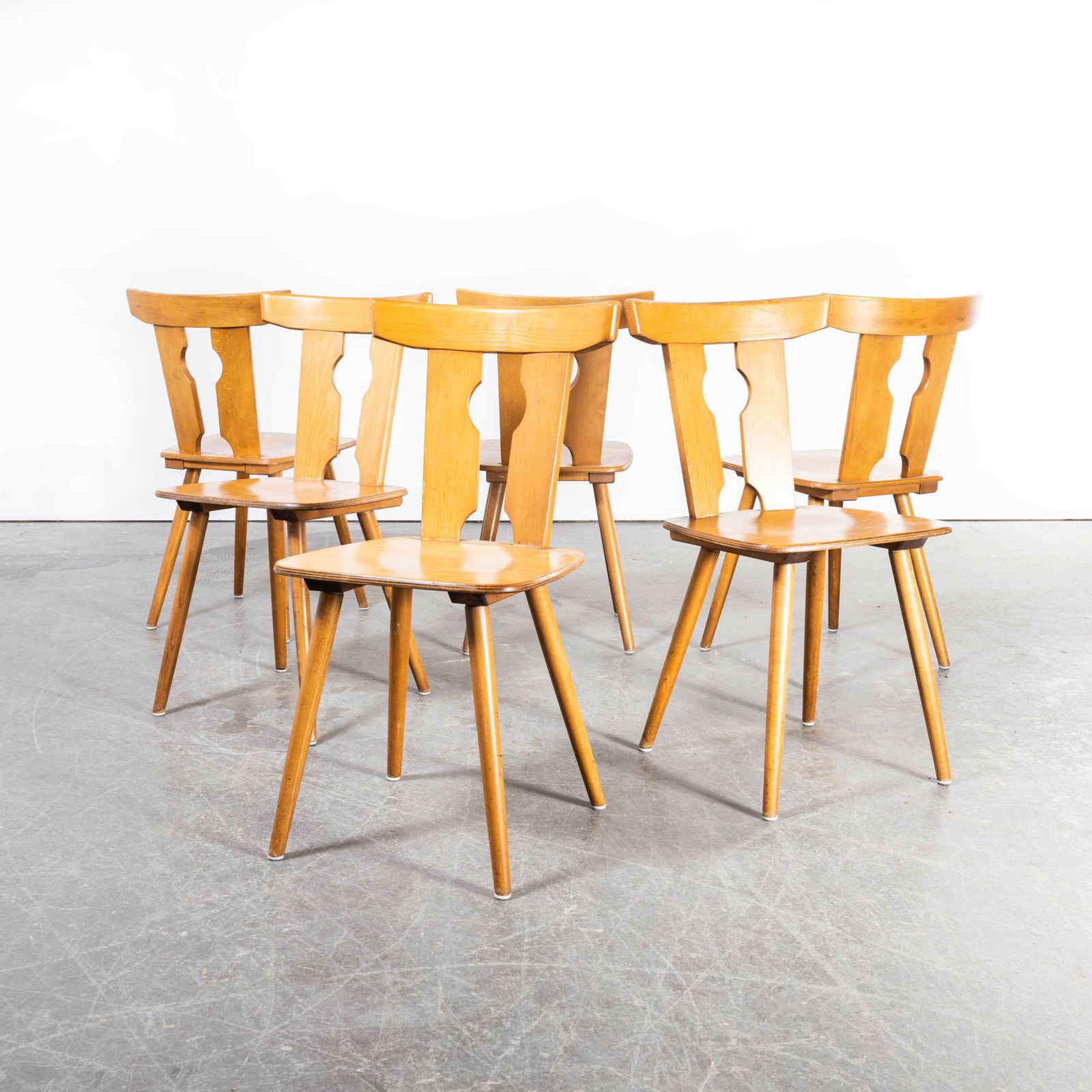 1950’s Alsace Regional Blonde Dining Chair – Set Of Six