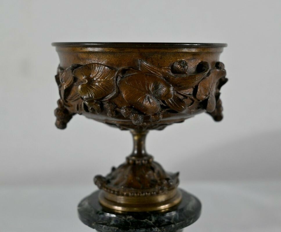 Pair Of Bronze And Marble Cups   Late 19th Century photo vinterior