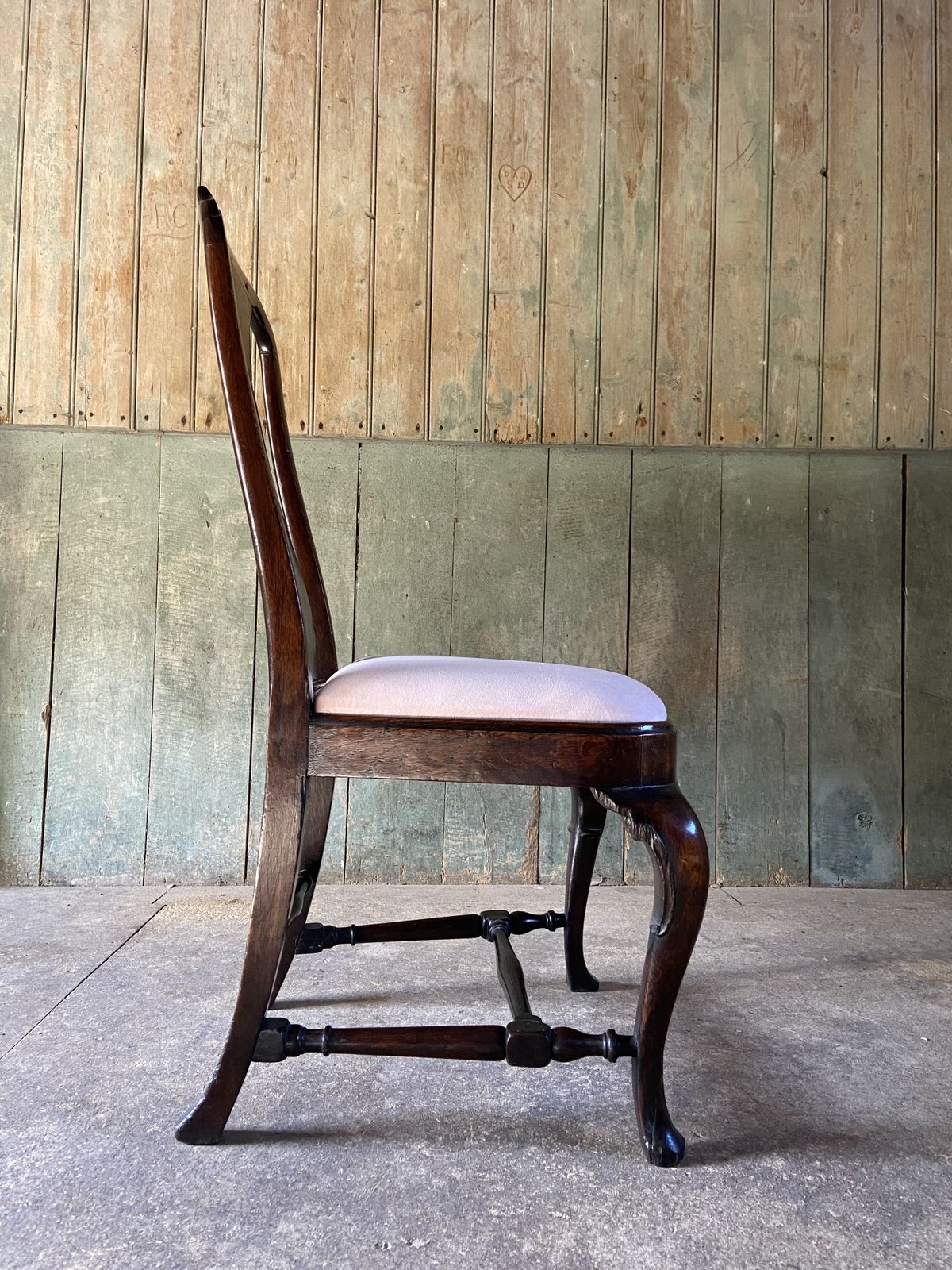 Provincial Oak Queen Anne Chair photo Furniture