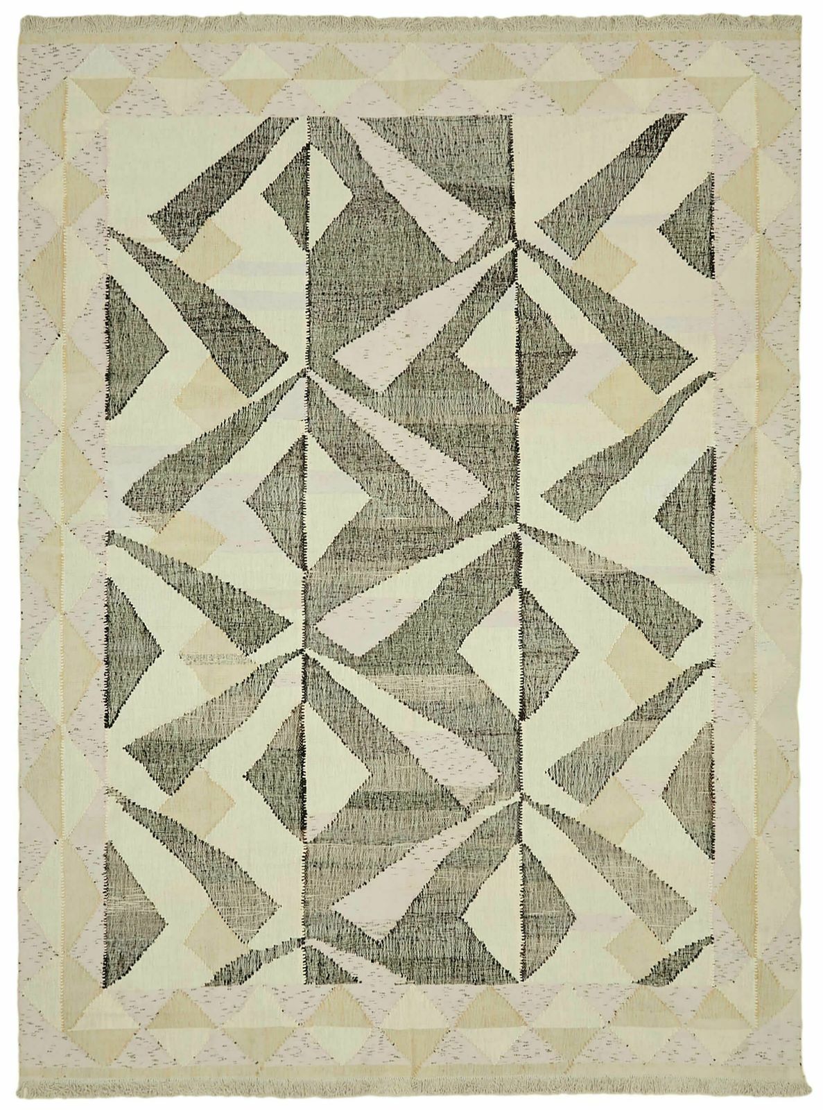 Handmade 415 X 310 Cm Beige Contemporary Area Rug
