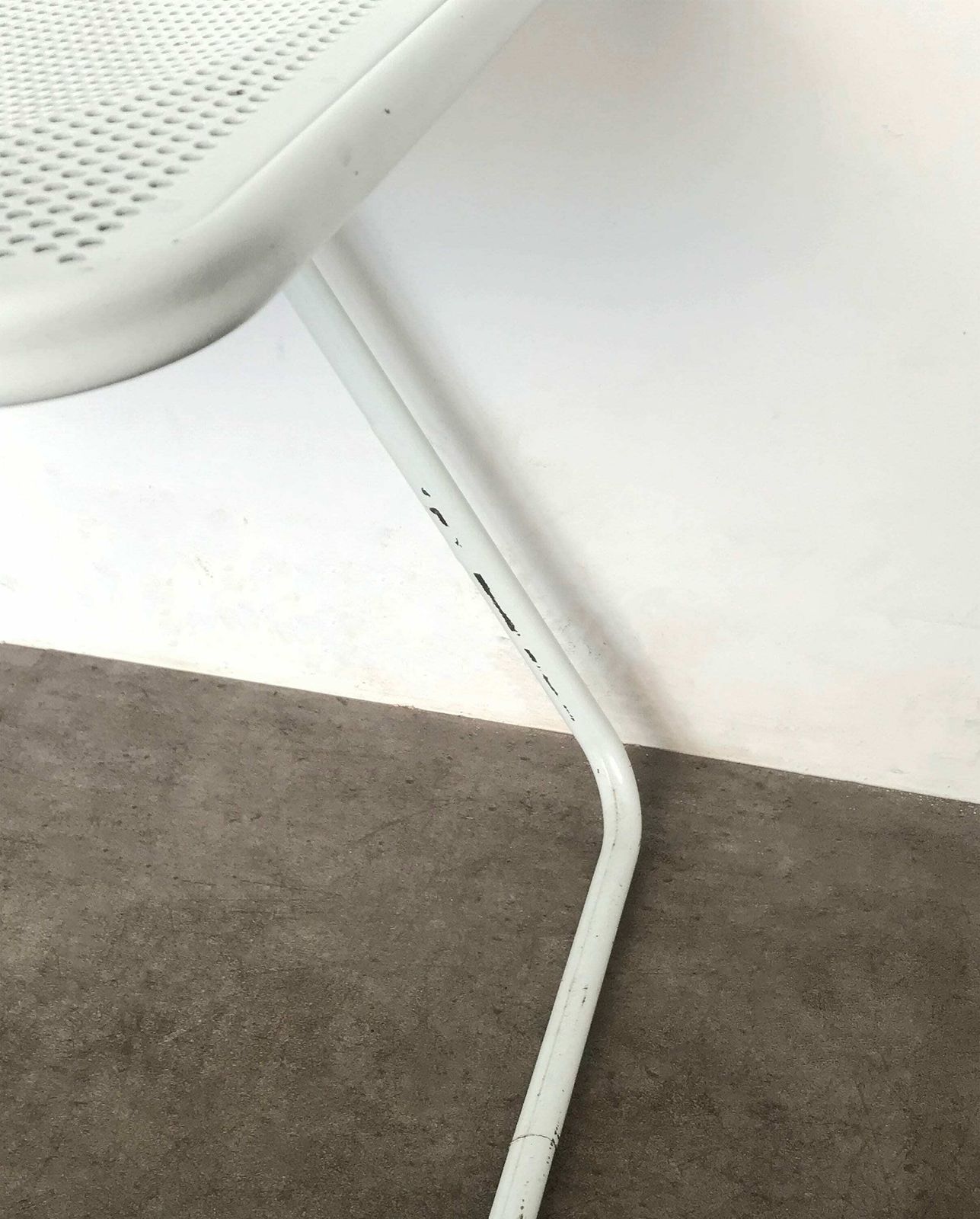 photo for sale Retro Mid Century Style White Metal Folding Ocassional / Desk Chair