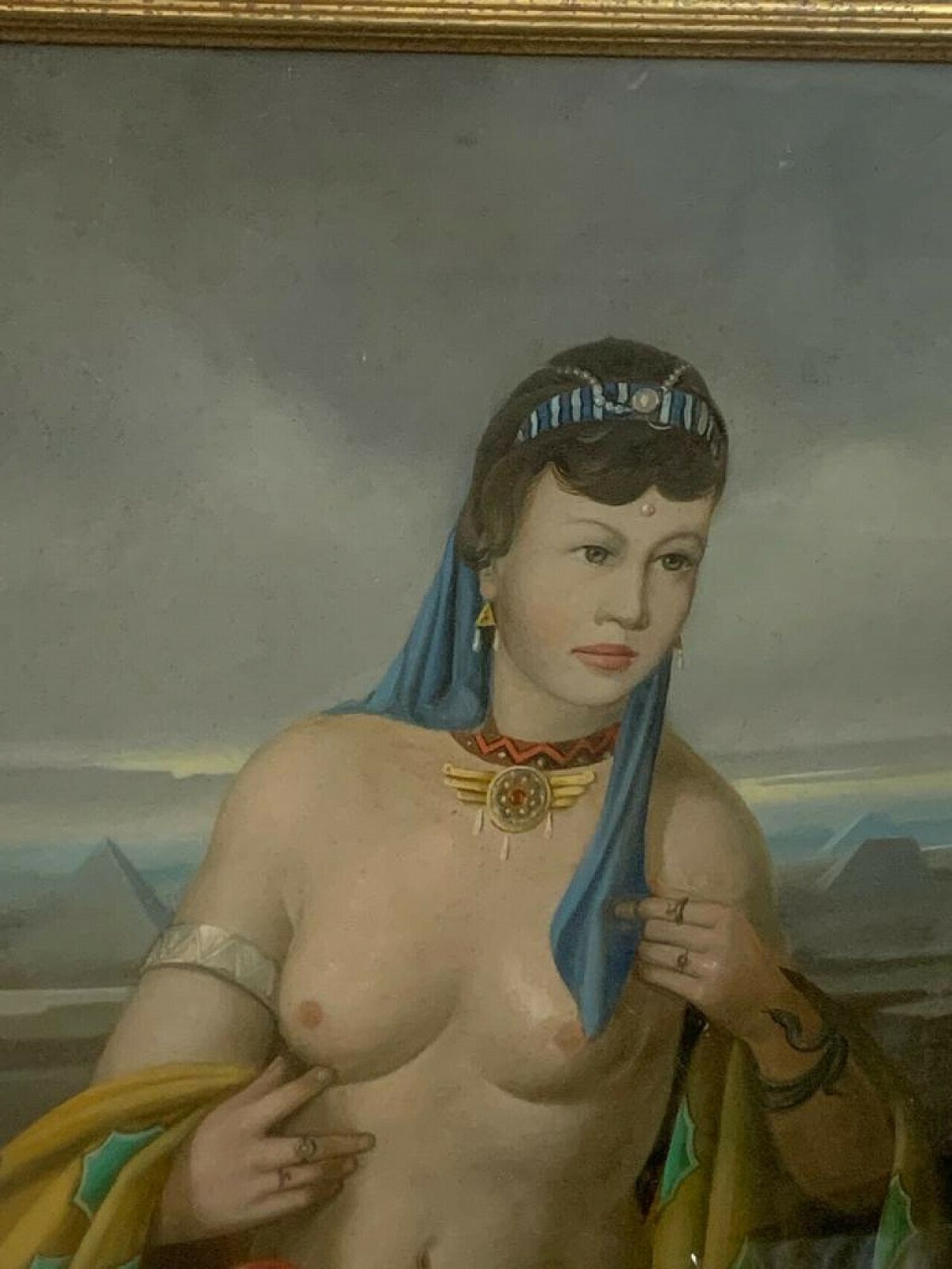 Adriano Gajoni, Cleopatra, Oil On Canvas, 1950s photo Art