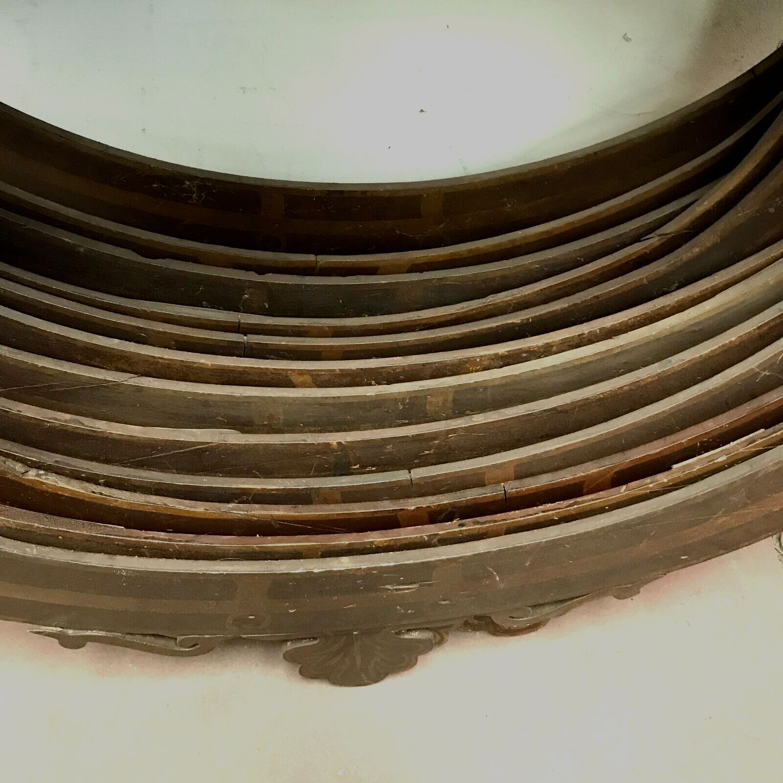 Suite Of Twelve Oval Frames In 20th Century Patinated Fir photo for sale