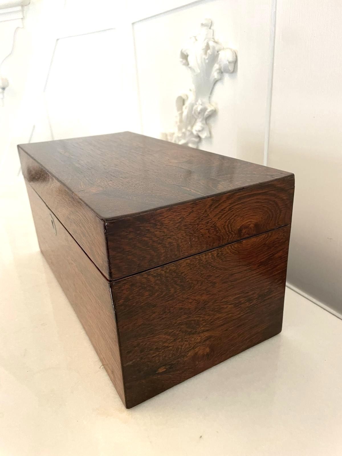 Antique 19th Century Quality Rosewood Tea Caddy photo Home Decor