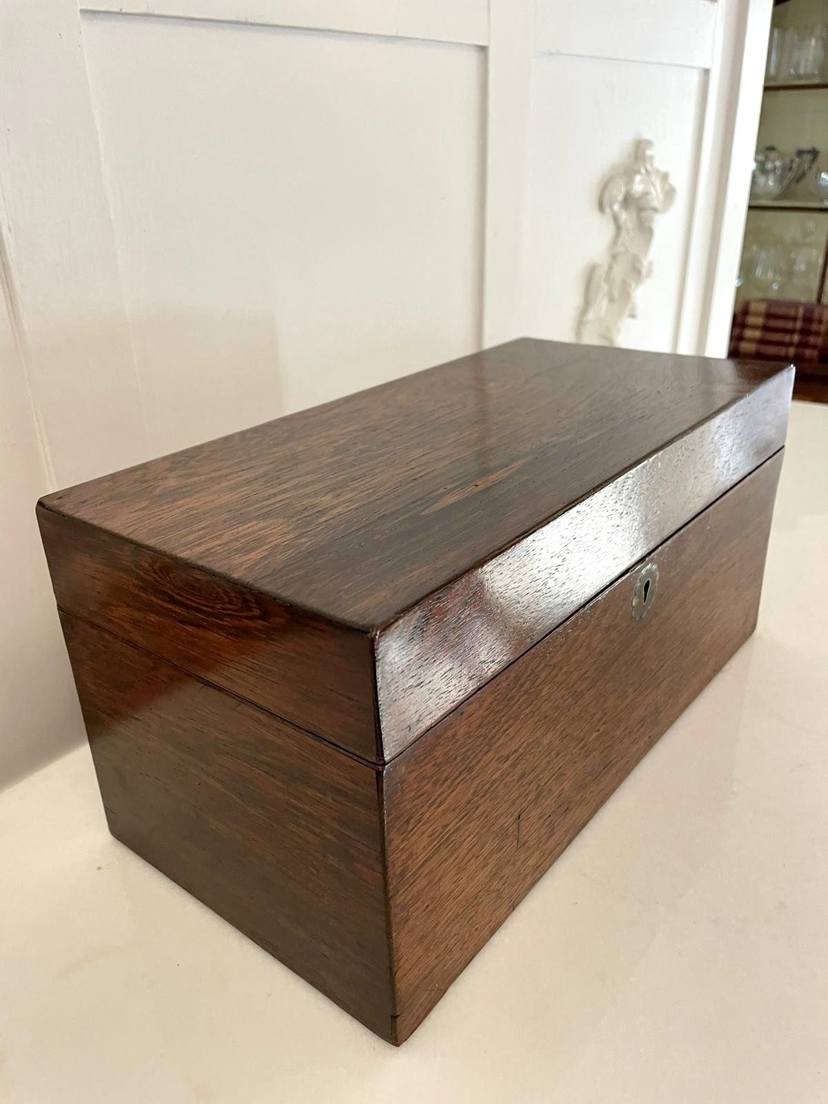 Antique 19th Century Quality Rosewood Tea Caddy photo 945.0