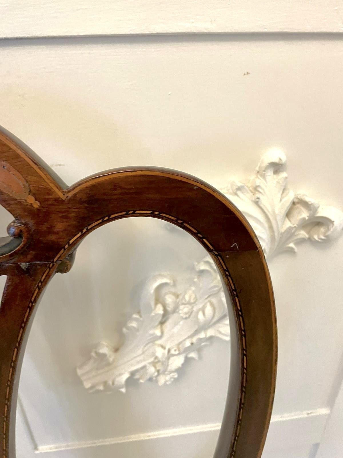 Pair Of Antique 19th Century Quality Mahogany Inlaid Side Chairs photo vinterior