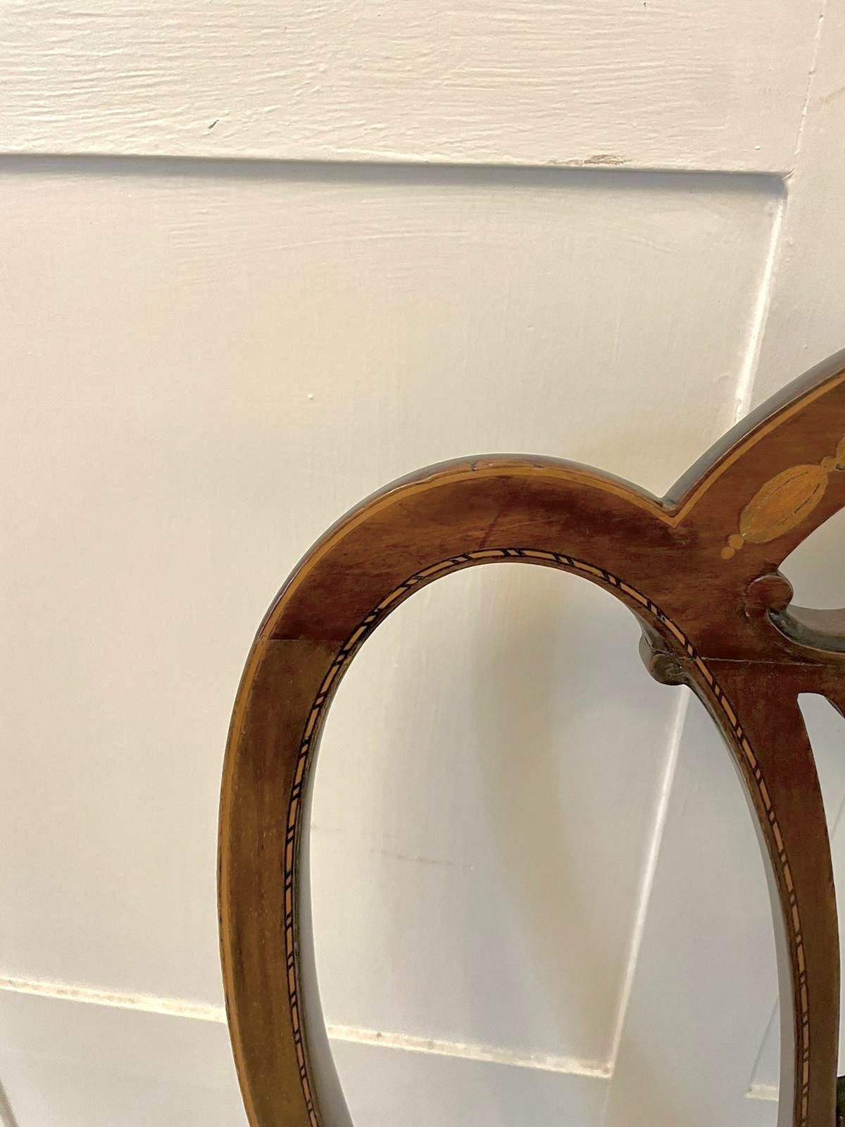 Pair Of Antique 19th Century Quality Mahogany Inlaid Side Chairs photo vintage