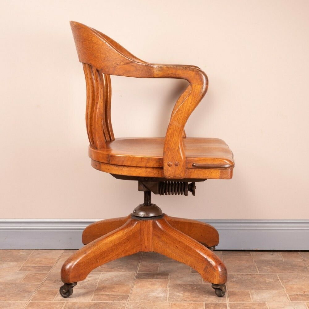 Oak Revolving Office Desk Chair photo buy