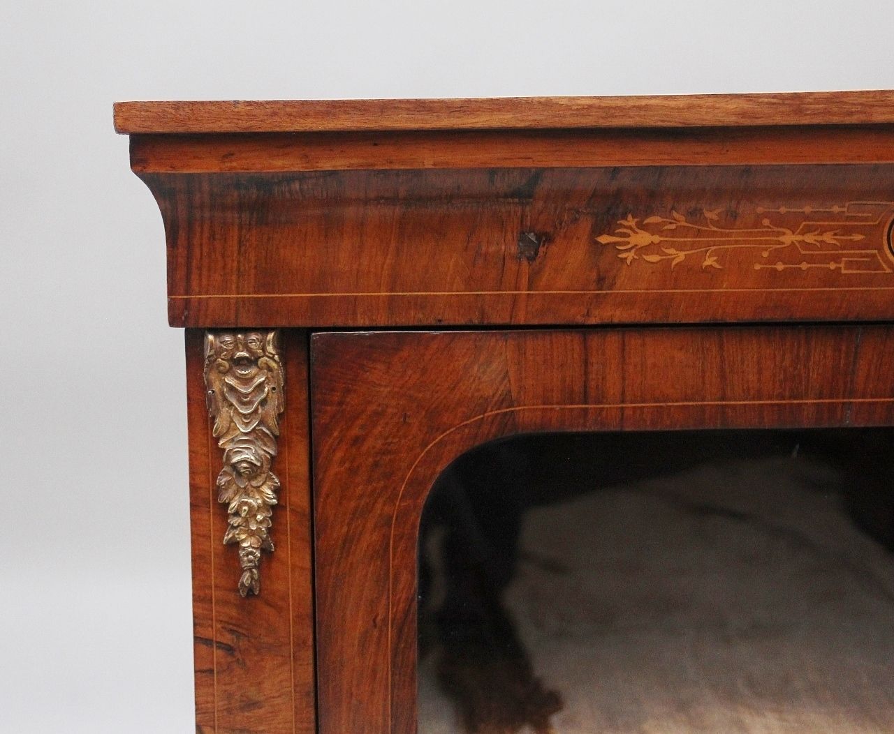 19th Century Walnut And Marquetry Pier Cabinet photo vintage