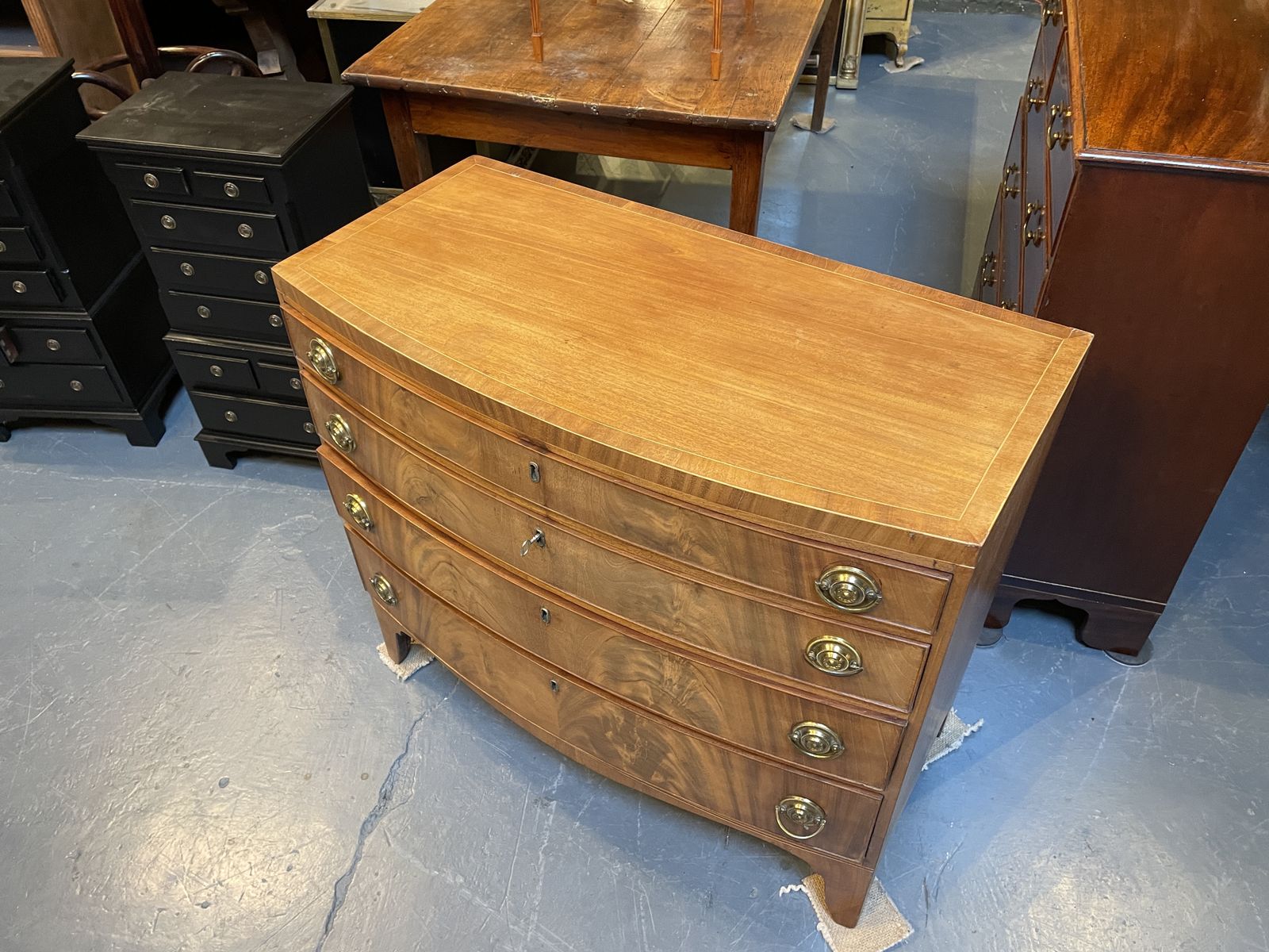 Regency Bow Front Chest Of Drawers photo 1160.0