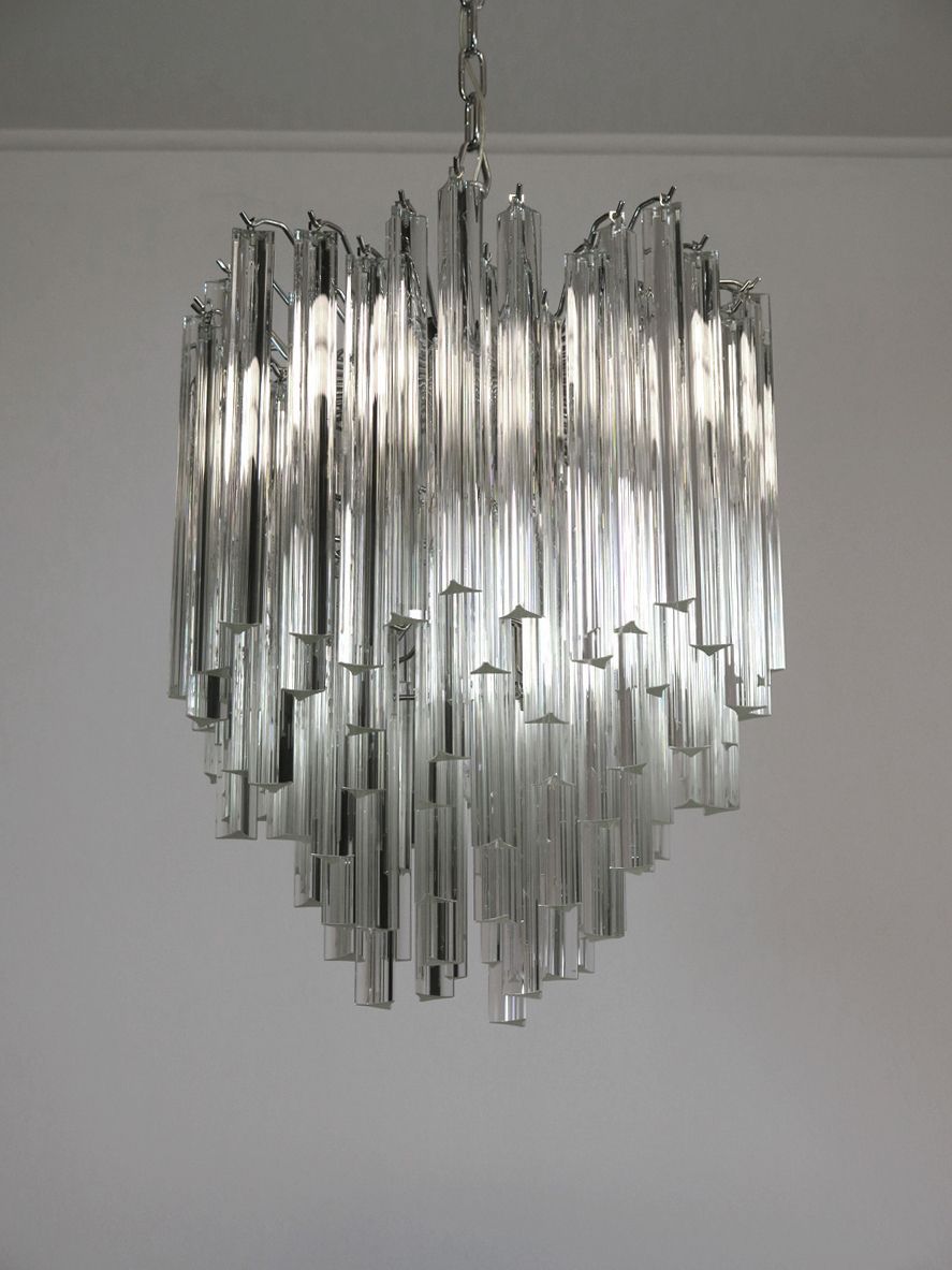 Vintage Murano Chandelier – 92 Trasparent Prism Triedri photo buy