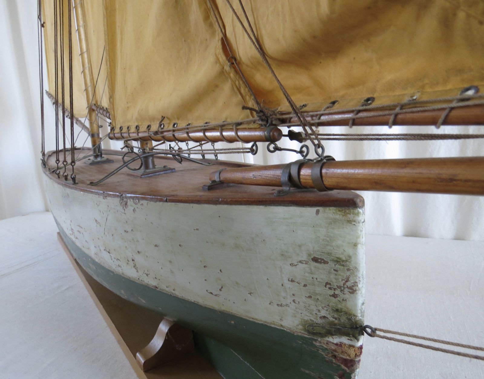 Model Pond Yacht / Pilot Cutter Sailing Yacht, Late 19th Century. photo vintage