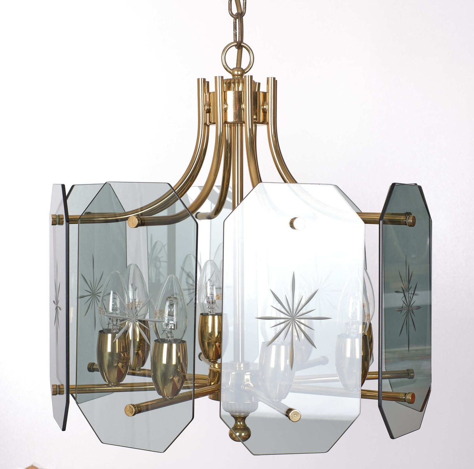 Josef Brumberg Kristal Glass Chandelier 1970s Germany photo for sale