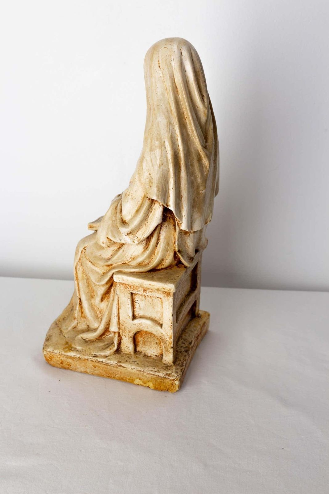 Nun Reading Gospels Patinated Plaster Statue French, Late 19th Century photo buy
