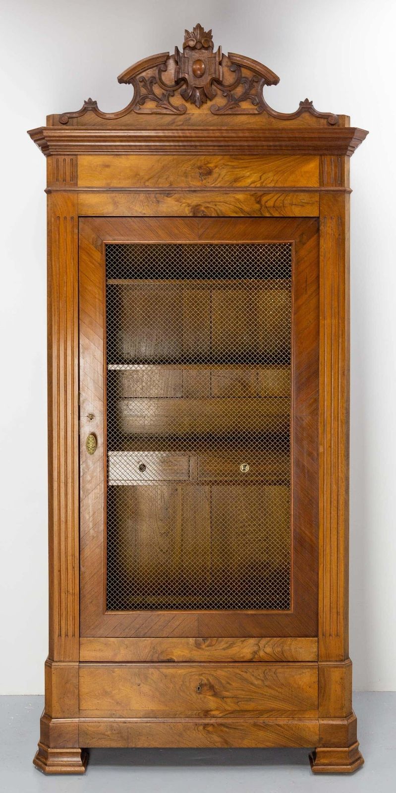 French Louis Philippe Walnut Library Book Armoire With Secret Drawer, Circa 1840 photo furniture