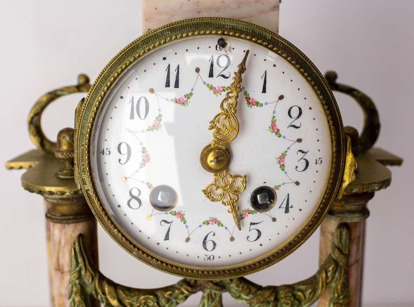 Antique French Bronze And Marble Mantel Set Clock Cherub Putti Napoleon III photo buy