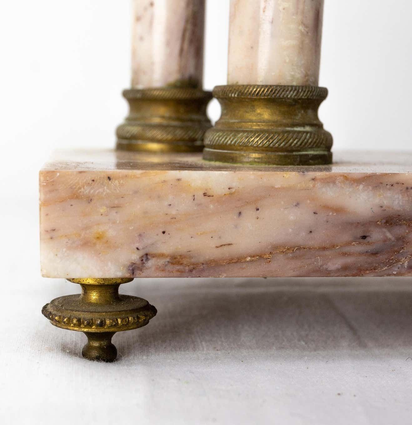 photo furniture Antique French Bronze And Marble Mantel Set Clock Cherub Putti Napoleon III