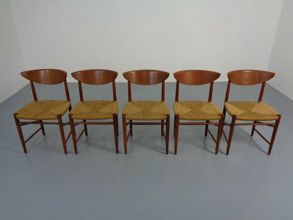 Furniture Modell 316 Dining Chairs By Peter Hvidt & Orla Mølgaard Nielsen For Søborg Furniture, 1950s, Set Of 5 photo