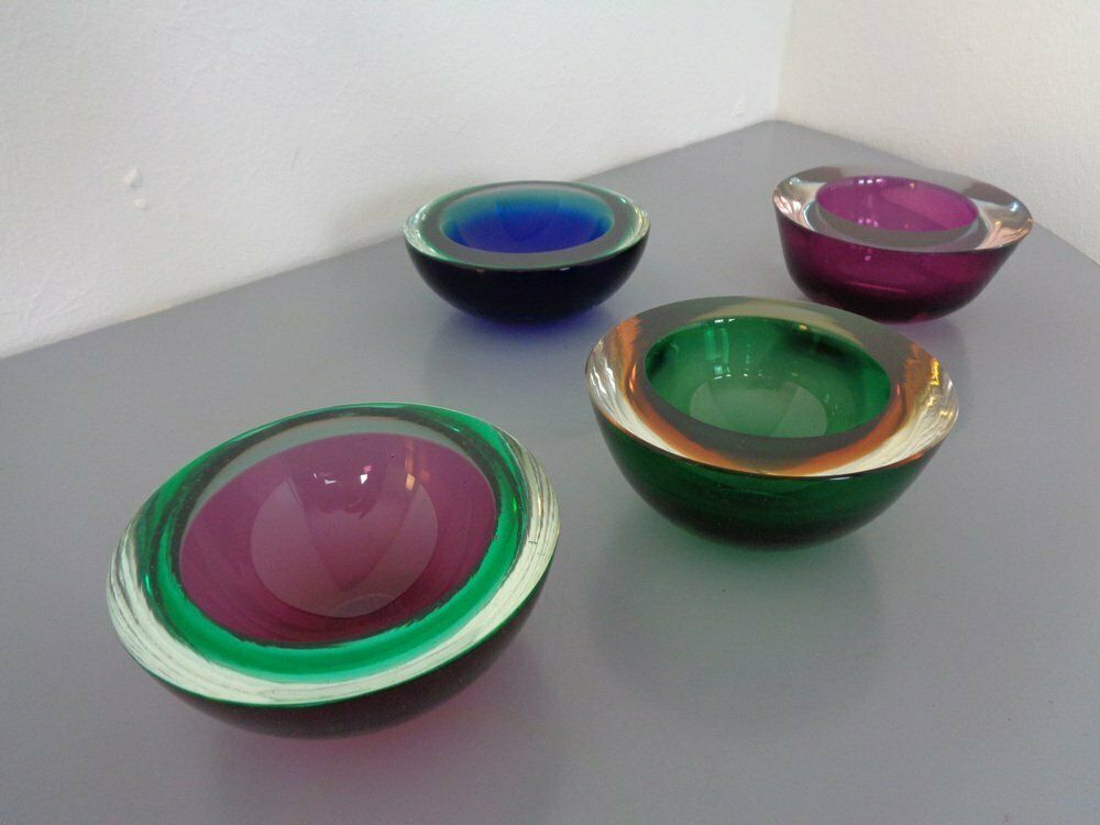 Sommerso Murano Glass Bowls By Flavio Poli, 1960s, Set Of 4 photo for sale