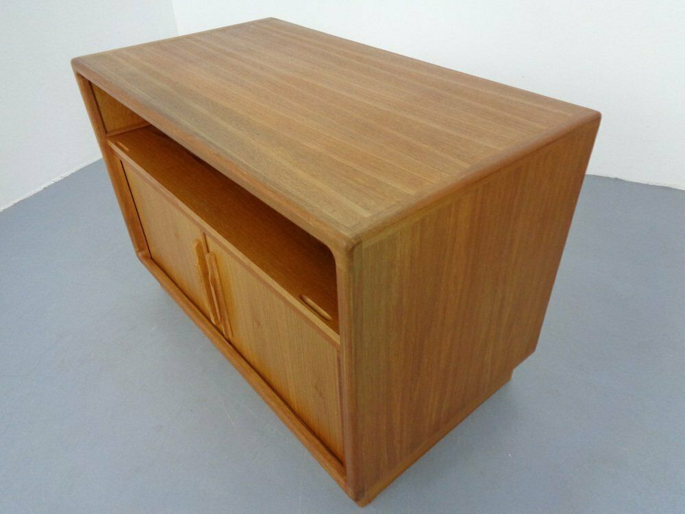 580.0 Small Teak Tambour Media Sideboard From Dyrlund, 1970s photo