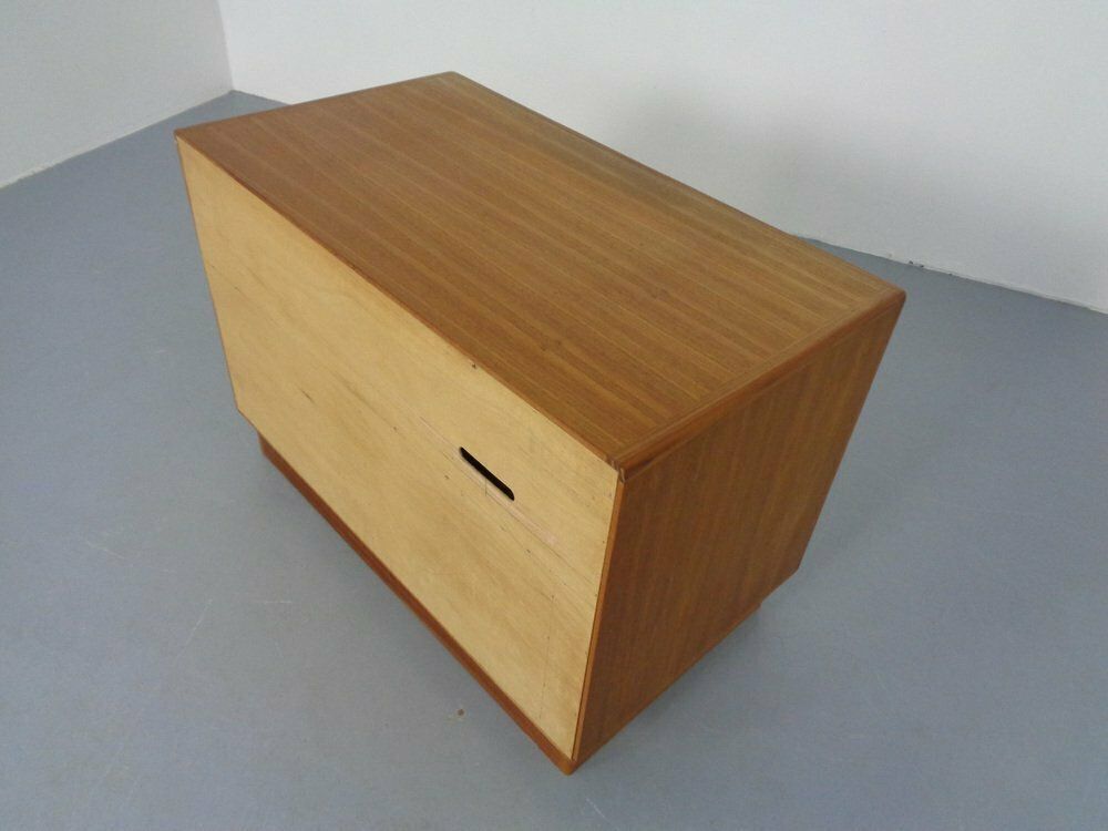 photo vinterior Small Teak Tambour Media Sideboard From Dyrlund, 1970s