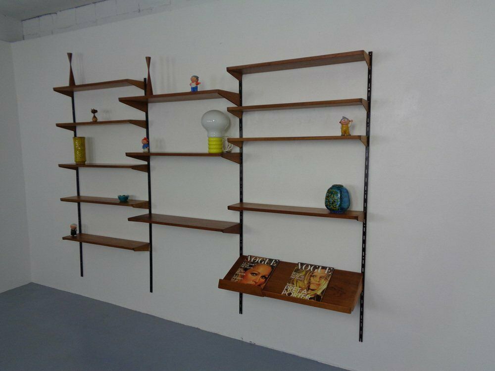 Teak Wall Unit By Kai Kristiansen For Feldballes Furniture Factory, 1960s, Set Of 17 photo vintage