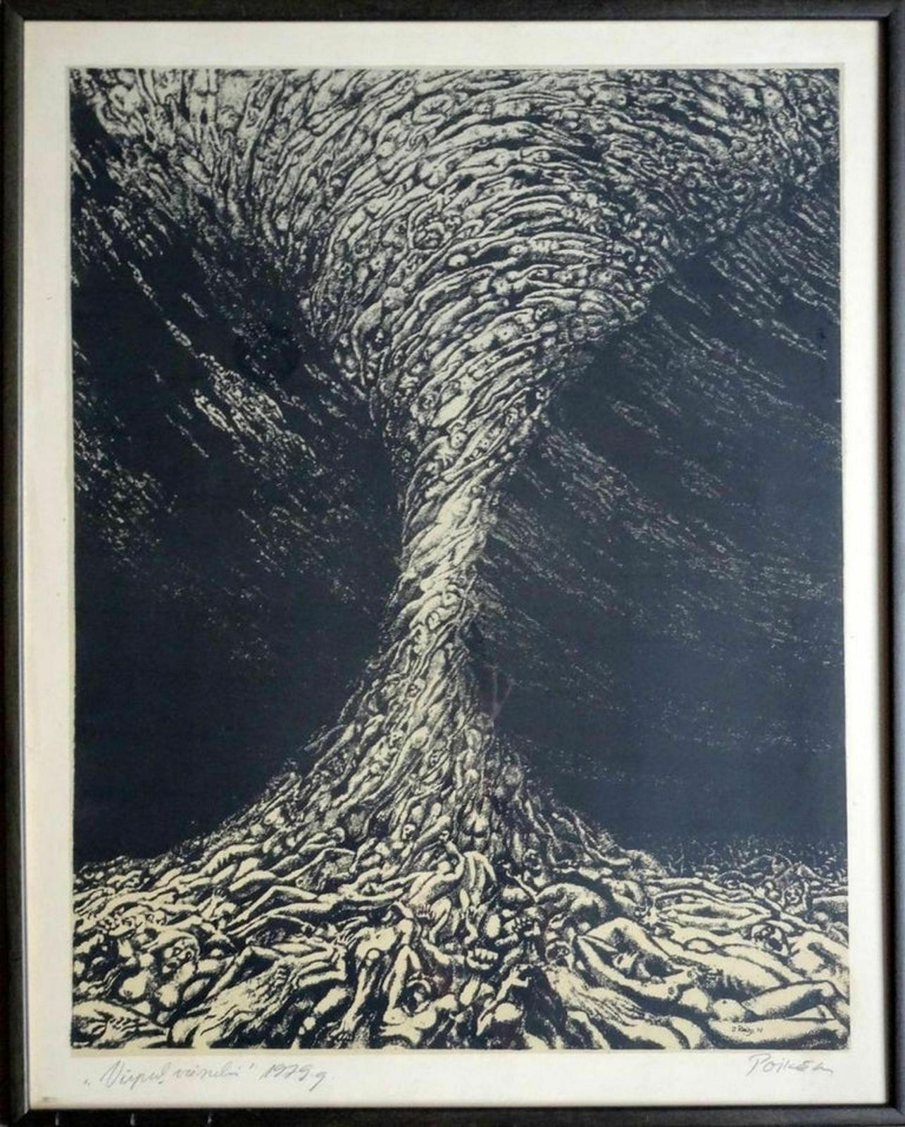 Ivars Poikans. Whirlwind 1979, Paper, Lithography, 59x46 Cm