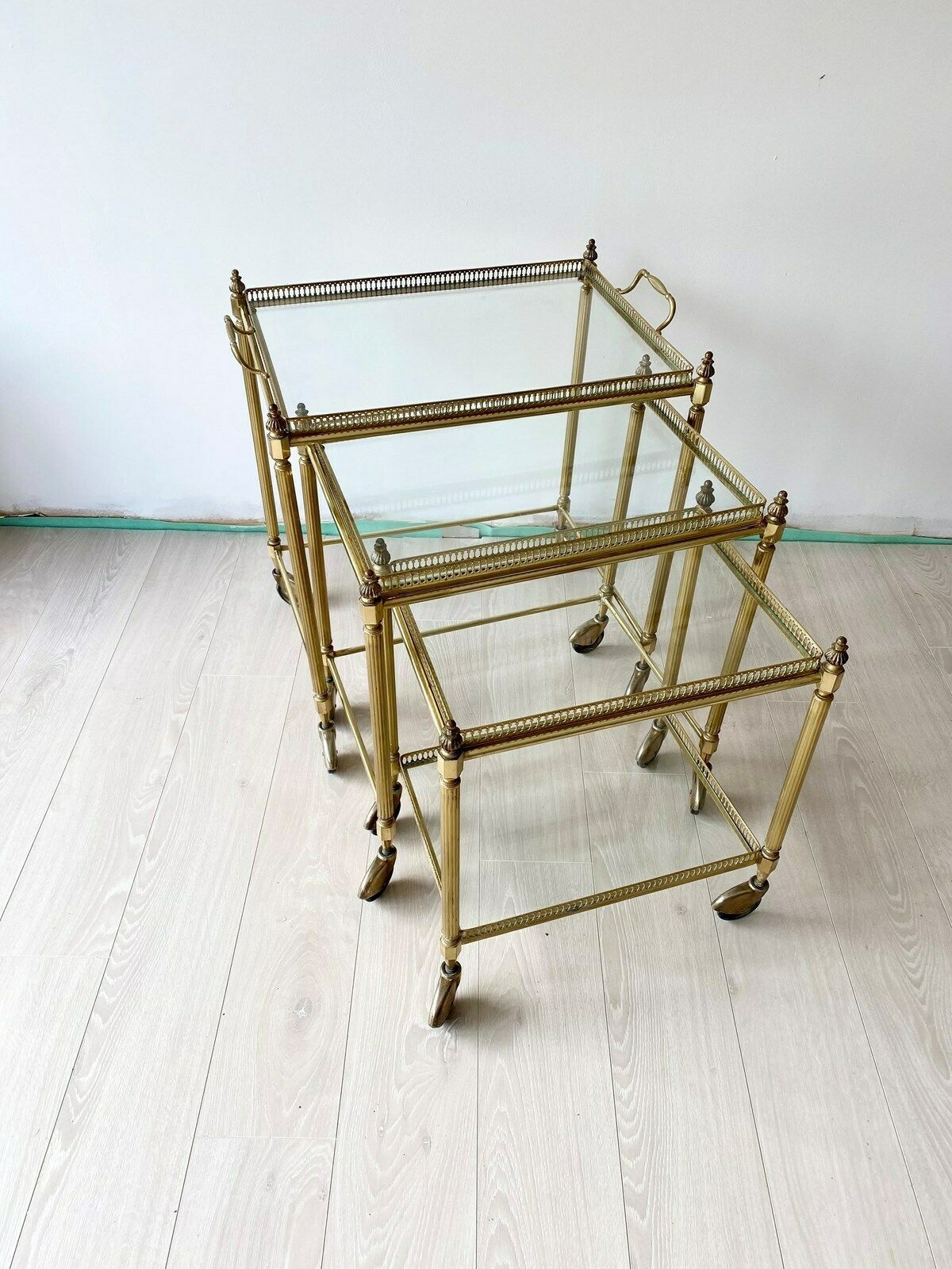 Nest Of French Brass Drinks Trolley Tables photo furniture