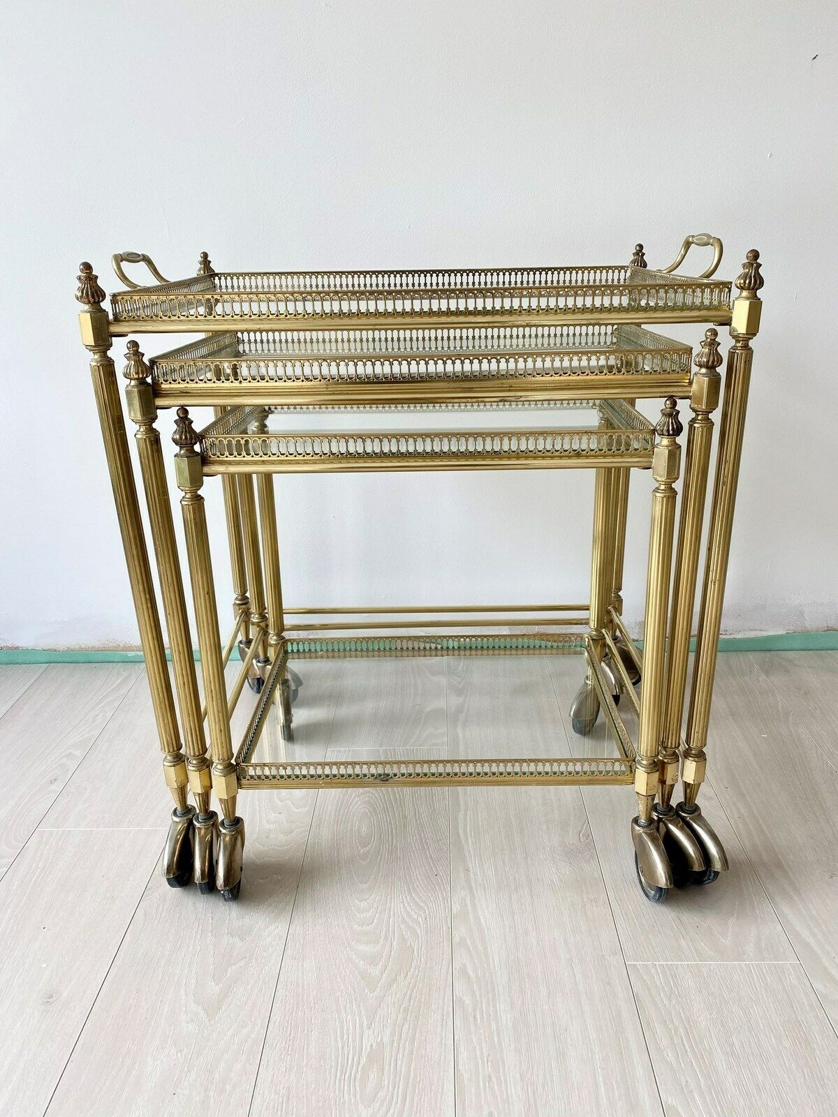 Nest Of French Brass Drinks Trolley Tables photo Furniture