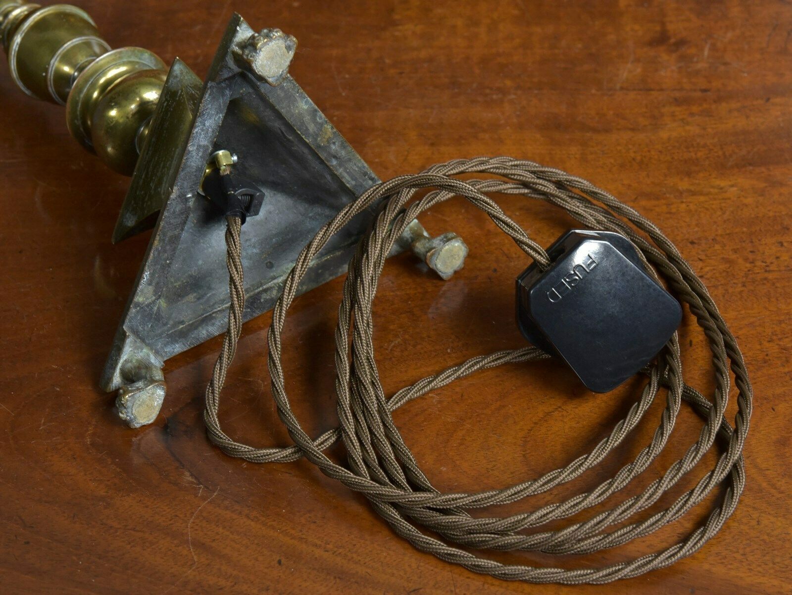 Antique Paw Footed Brass Lamp, Early 20th Century photo furniture