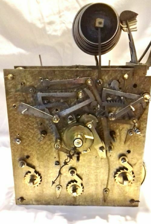 Large Triple Fusee Bracket Boardroom Musical Clock photo vintage