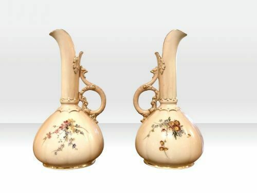 Pair Of Antique Royal Worcester Blush Ivory Vases photo furniture